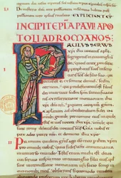 Página de título de la Carta de San Pablo a los Romanos